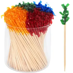 Sugormek 709632886272 1000pcs 4 In Wooden Frill Picks Cocktail With Assorted Colors 4-color F Sugormek 709632886272 1000pcs 4 In Wooden Frill Picks Cocktail With Assorted Colors 4-color F