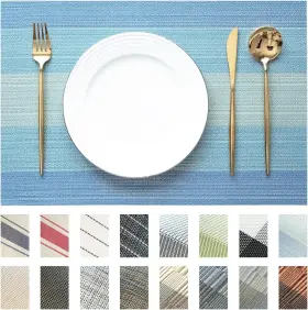 Pmf001-4p Sumymery Placemats Set Of 4 Vinyl/plastic Woven Place Mats For Pcs F-ocean Geode