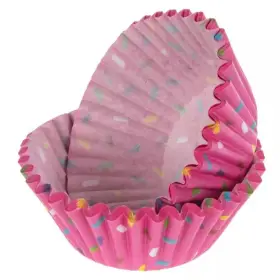225722 Sunny Side Up Bakery Pink Sprinkles Decorative Baking Cups - Patterned Paper Liners Standard