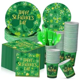 Xue-sunnychicc-0119 Sunnychicc 210 Pcs Happy St Patricks Day Party Supplies Plates Napkins Cups Irish Lucky