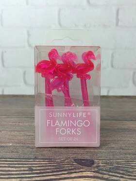 Sunnylife 339296018927 2 X Flamingo Forks Set Of 24 Pink