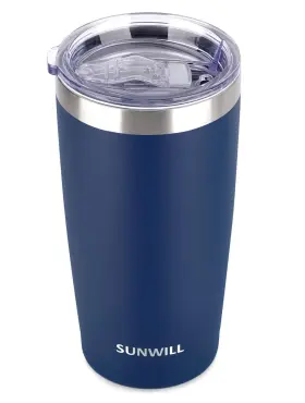 Sunwill 670924518426 Travel Coffee Tumbler 20 Oz Ounces Powder Coated Navy Blue