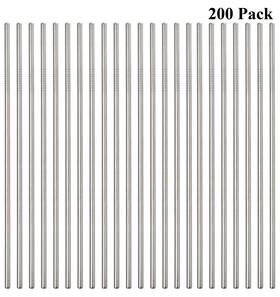 Sunwinc 791370680038 Reusable Metal Straws 200 Pack 10.5 Inch Stainless Steel All Straight Stra