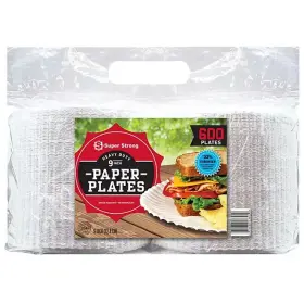 980333863 Super Strong Heavy-duty Paper Plates 9 Inch 600 Ct. Fast Shipping