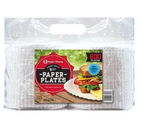 Sa-980333863 Super Strong Heavy-duty Paper Plates 9 Inch 600 Ct
