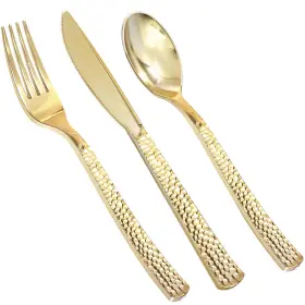 Utensils120 Supernal B07jkvl2fs 360pcs Plastic Gold Silverwarecutlerydisposable Knives120 Go