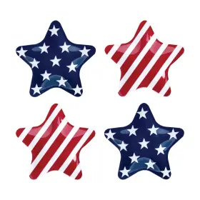 Supreme Housewares 740731304571 Patriotic Star Shaped Salad Plates Melamine Appetizer And De