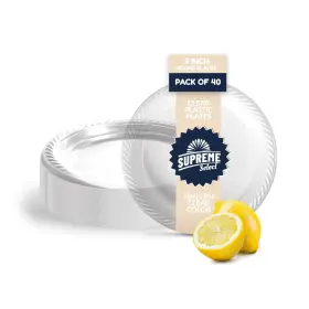 Supreme Select 850051642328 Clear Disposable Plastic Plates Set Of 40 9inch Elegant Party Dinner