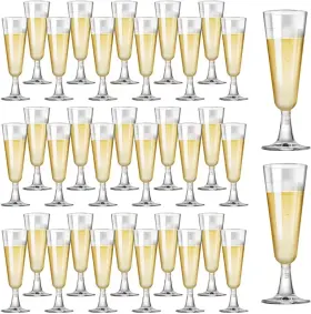 Surehome 313057738704 Plastic Champagne Flutes 40 Pack Disposable Glasses 5.5 Oz Clear