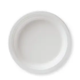 Susty Party 858798005420 7inch Compostable Count Sugarcane Heavy Duty Disposable Biodegradable White 50 P