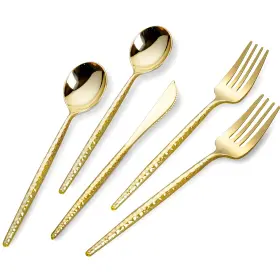 Sut89-150g Sut 150 Pcs Gold Plastic Silverware Disponsable Utensils Silverwar