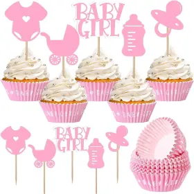 Med-suttmin-41 Suttmin 250 Pcs Baby Shower Party Favors 150 Cupcake Liners Wrappers