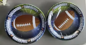 15328 Syncfun 72 Pcs 9 Inch Touchdown Football Paper Plates Game Day Party Supplies