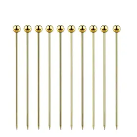 Szlfsx 673143977920 15 Pieces Stainless Steel Cocktail Picks Metal Martini 4.3 Inch Gold