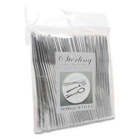 Tablemate 8305k-sv Sterling Plastic Cutlery Heavyweight Knife Silver 50/pack