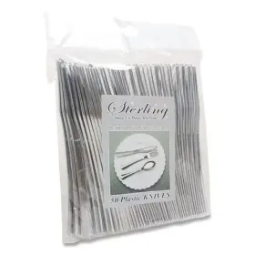 8305k-sv Tablemate Sterling Plastic Cutlery Heavyweight Knife Silver 50/pack