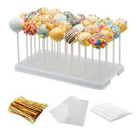 Taihuimy 784300779520 28 Holes Cake Pop Stand For Pops Lollipop Hold 10 Inch X 6 0.7 White
