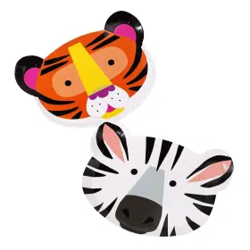 Talking Tables 052715099485 Face Safari Jungle Zoo Animal Tiger Zebra Party Plates Pack Of 12 Width 23c
