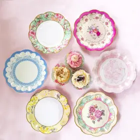 Talking Tables 052715126631 Pretty Floral Paper Plates Mothers Day Afternoon Tea Party