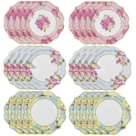 Talking Tables 052715135077 Pretty Vintage Floral Paper Plates Afternoon Tea Mothers Days Table Party Dec