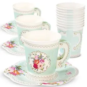 Talking Tables 714953966817 Ts6-cupset Disposable Truly Scrumptious Party Vintage Floral Tea Cups And Sau