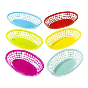 Fst4-basket Talking Tables Cuban Fiesta Multicolor Plastic Food Baskets For A Picnic Or Birthday Multic
