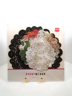 Talking Tables/joann 052714066631 Nip Event Maker Paper Doilies Set Of 2 Black Gold White Floral Party Home Decor