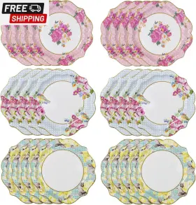 Ts4-med-plate24 Talking Tables Pretty Vintage Floral Paper Plates Afternoon Tea Mothers Days Tab