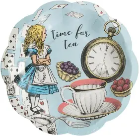 Tsalice-v2-plate-sml Talking Tables 12 X Alice In Wonderland Disposable Paper One Size Multicolor