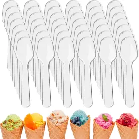 Tamnjvrr 313108567550 500 Pcs Disposable Clear Plastic Mini Spoons Tasting Spoon Tiny For Jelly