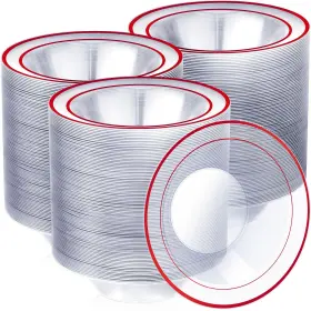 Dia-tanlade-3298 Tanlade 100 Pcs Plastic Bowls With Rim 12 Oz Disposable Soup Elegant Party Dess