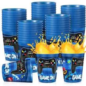 Dia-tanlade-883 Tanlade 50 Pcs Video Game Theme Cups 16 Oz Gaming Cup Favors Reusable Plastic