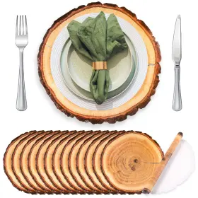 Fan-taobary-1159 Taobary 100 Pcs Disposable Wooden Slice Woven Paper Large