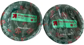Target 041594509937 Paper Bowls Lot Of 2 Packages 20 Oz - 40 Count Total Holly/berries New