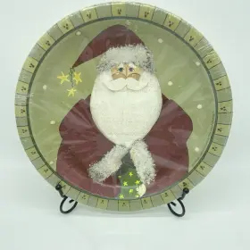 Target 073525798349 Old World Santa Claus Paper Dinner Plates 10.5 Inch 2008 10 Count New