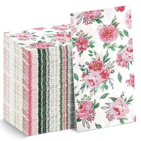 Tatuo Dk-tatuo-79407 Floral Napkins 4.3 Inch X 7.9 Folded 12.9 15.7 Unfolded Pink