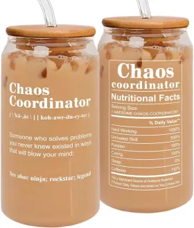 Teebim 850051486205 Thank You Gifts For Women Boss Coworker 16oz Chaos Coordinator Nutrition