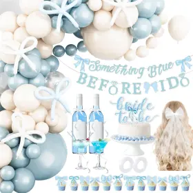 Tgpj01530401 Teeloray Something Blue Before I Do Bridal Shower Party Decorations Bow Bachelore