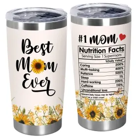 Qtr1009pn Teezwonder Mothers Day Gifts For Mom From 20 Ounces Beige Sunflowers