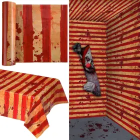 Ha-tegeme-2401 Tegeme 100 Ft Creepy Carnival 53 X 1200 Rectangular Dark Red And White