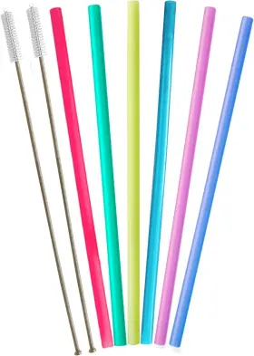 Straw-12 Tegion 713482994520 Half Gallon Inch Extra Long Reusable 13 Trasparent Color