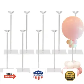 B0bzrrymml Tekxyz 15.75 Inch Clear Acrylic Balloon Stand For Table Centerpiece Decor