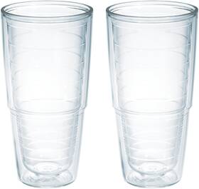 Tervis 1001833 Clear And Colorful Tabletop Made In Usa Double Walled 24oz - 2pk