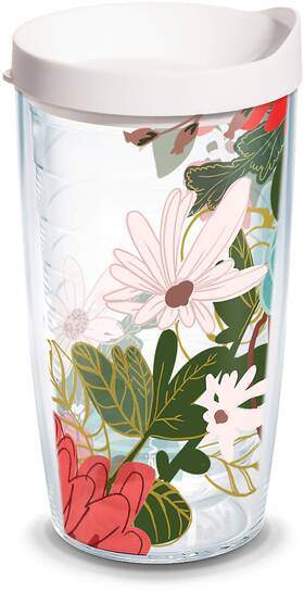 Tervis 1357433 Mellow Floral Made In Usa Double Walled Insulated 16 Ounces Clear