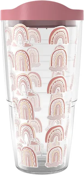 1402977 Tervis Boho Rainbows Made In Usa Double Walled Insulated Pink And White