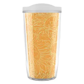 1403185 Tervis Sunflower Power Made In Usa Double Walled Insulated 16 Ounces Clear