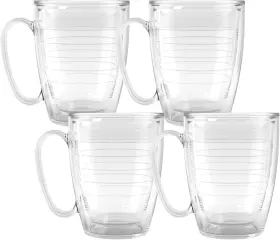 1446592 Tervis 16oz Clear Insulated Mug Collection - 4pk Set Of4