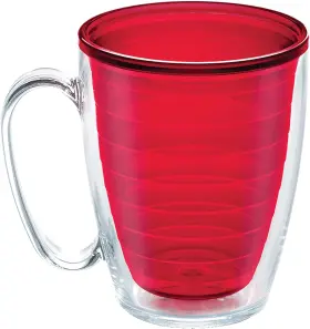 Tervis 888633421948 Clear And Colorful Tabletop Made In Usa Double Walled 16oz Mug Red