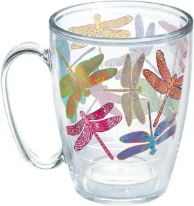 Tervis 888633656968 Made In Usa Double Walled Dragonfly Mandala 16oz Mug Unlidded Classic