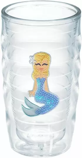 Tervis 888633800279 Blue Sequins Mermaid Insulated Tumbler With Emblem 10oz Unlidded